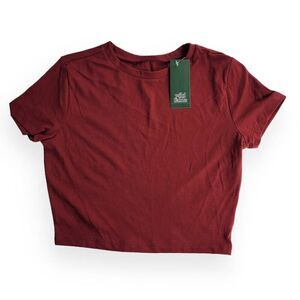 Wild Fable Burgundy Slim Fit Crop Top Small